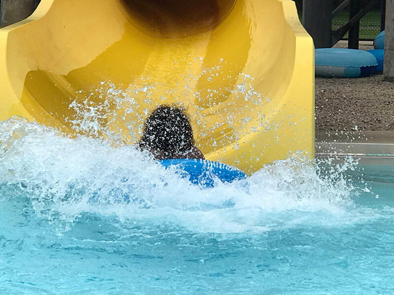 going down a water slide